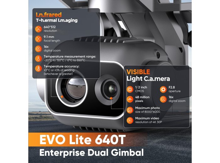 Autel Robotics EVO Lite 640T Enterprise Bundle, 866g Lightweight