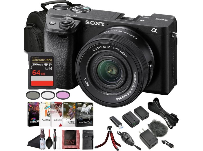 Sony Alpha a6400 Camera with 16-50mm Lens & Photo Software Bundle