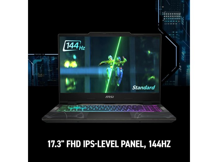 msi Cyborg 17 17.3" FHD 144Hz Gaming Laptop: Intel Core 7-240H, NVIDIA Geforce RTX 5060, 16GB DDR5, 1TB NVMe SSD, Type C, Wi-Fi 6E, Win 11 Home: Translucent Black B2RWFKG-074US
