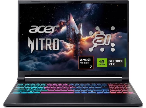 Acer Nitro V 16S AI Gaming Laptop | AMD Ryzen 7 260 Processor | NVIDIA GeForce RTX 5060 Laptop GPU (572 AI Tops) | 16" WUXGA IPS 180Hz Display | 32GB DDR5 | 1TB Gen 4 SSD | Wi-Fi 6 | ANV16S-41-R2AJ