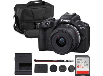 Canon EOS R50 Mirrorless Camera with 18-45mm Lens (5811C012) Bundle