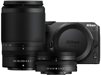 Nikon Z 30 with Two Lenses | Our Most Compact, Lightweight mirrorless Stills/Video Camera with Wide-Angle and telephoto Zoom Lenses | Nikon USA Model